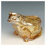 Cooperative Flint Glass Marigold Frog Trinket Box