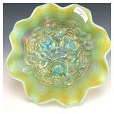 Northwood Ice Blue Opal Rose Show Bowl