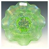 Northwood Lime Green Rose Show Bowl