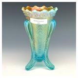 Northwood Aqua Opal Daisy & Drape Vase