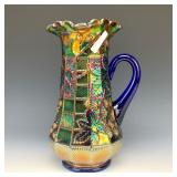 Fenton Blue Blackberry Block Tankard