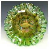 Millersburg Green Peacock Bowl