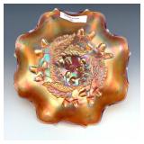 Fenton Peach Opal Acorn Bowl
