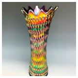 Fenton Blue Rustic Funeral Vase