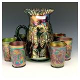 Fenton Green Butterfly & Fern Water Set