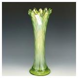 Northwood Lime Ice Green Leaf Columns Vase