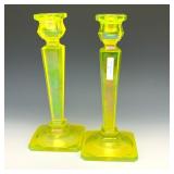 Northwood Vaseline Six-Six-One Candlestick Set