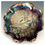 Northwood Amethyst Peacocks Bowl