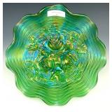 Northwood Emerald Green Rose Show Bowl