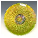 Fenton Green Hearts & Flowers Plate