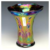 Imperial Elec. Purple Beaded Bullseye Squatty Vase