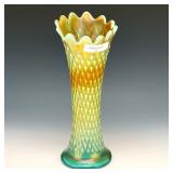 Northwood Aqua Opal Diamond Point Vase