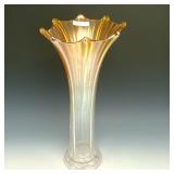 Northwood Marigold Thin Rib Funeral Vase