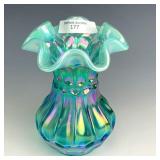 Fenton Aqua Opal Thumbprint & Oval Vase