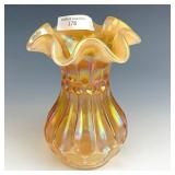 Fenton Peach Opal Thumbprint & Oval Vase