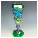 Fenton Emerald Green Whirling Star Bud Vase