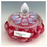 Fenton Cranberry Opal Covered Dish