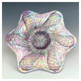 Levay Pink Opal Peacock Tail & Diasy Plate