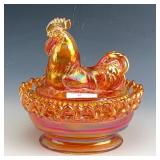 IG Marigold Rooster Covered Dish
