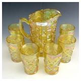 Westmoreland Yellow Checkerboard Water Set