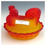 Mosser Amberina Hen on Nest Dish