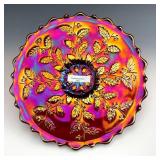 Fenton Red Holly Plate