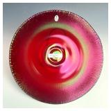 Fenton Red Stretch Glass Chop Plate
