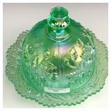 IG Ice Green Lustre Rose Butter Dish