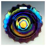 LG Wright Amethyst Leaf Tiers Footed Bowl