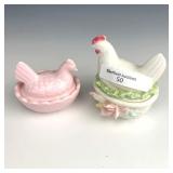 Porcelian Mini Hen on Nest Lot