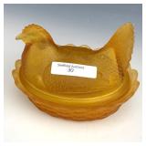 Mosser Satin Amber Hen on Nest Dish
