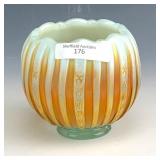 Fenton Aqua Opal Faberge Rosebowl