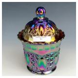 IG Amber Beaded Jewel Covered Dish