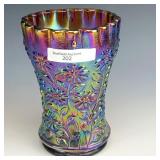 IG Amber Daisy Crimped Edge Vase