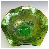 IG Green Lustre Rose Footed Bowl