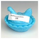 Westmoreland Blue Mini Hen on Nest