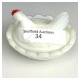 Westmoreland Milkglass Mini Hen on Nest