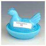 Boyd Powder Blue Hen on Nest Dish