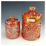 IG Marigold Hobstar Sugar and Cracker Jar Lot