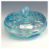 IG Ice Blue Covered Candy Dish
