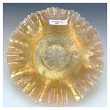 Fenton Peach Opal Dragon & Lotus Bowl