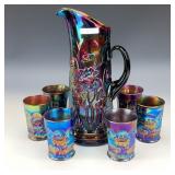 Northwood Electric Purple Oriental Poppy Water Set