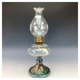 Millersburg Green Wild Rose Oil Lamp