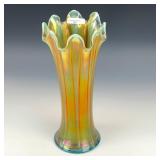 Northwood Aqua Opal Thin Rib Vase