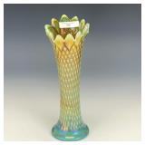 Northwood Aqua Opal Diamond Point Vase