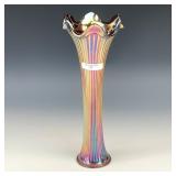 Fenton Red Fine Rib Mid-Size Vase