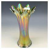 Northwood Green Thin Rib Mid-Size Vase