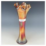 Fenton Amber Butterfly & Berry Vase