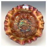 Millersburg Amethyst Peacock & Urn Bowl