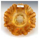 Fenton Peach Opal Dragon & Lotus Bowl